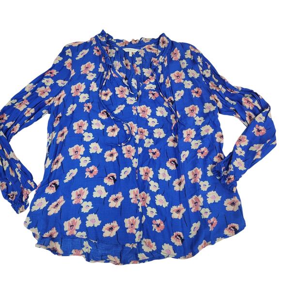 Lucky Brand Tops - Lucky Brand Size Large Blue Floral Long Sleeve Shirt